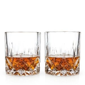 NEW Viski Crystal Glass Admiral Tumblers 10 oz Glasses NEW SEALED #4289 SET OF 2